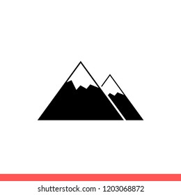 Mountain vector icon, landscape symbol. Simple, flat style for web or mobile app