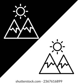 Mountain Vector Icon, Lineal style icon, from Agriculture icons collection, isolated on Black and white Background.