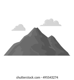 Mountain vector icon in monochrome style for web