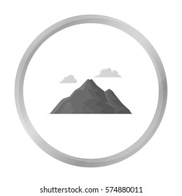 Mountain vector icon in monochrome style for web