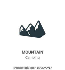 Mountain vector icon on white background. Flat vector mountain icon symbol sign from modern camping collection for mobile concept and web apps design.