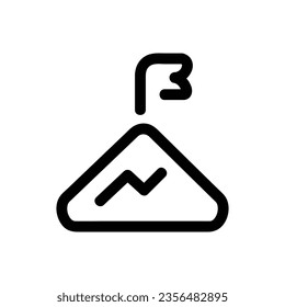 Mountain Vector Icon, Outline style icon, from Adventure icons collection, isolated on white Background.