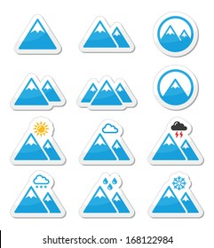 Mountain vector icons set 