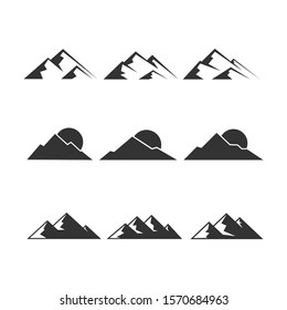 Mountain vector icons set Illustrations