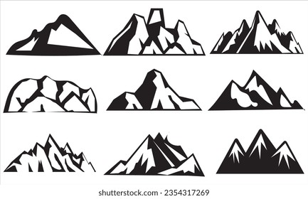 Mountain Vector Icons Set Berg Silhouette Vektor.