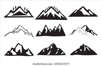 Mountain Vector icons Set mountain silhouette vector.