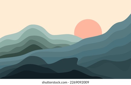 mountain vector illustration for background,banner,poster,greeting card,cover. abstract mountain vector design