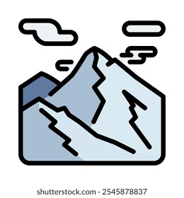 Mountain vector illustration in cartoon style, for tourism and holiday.