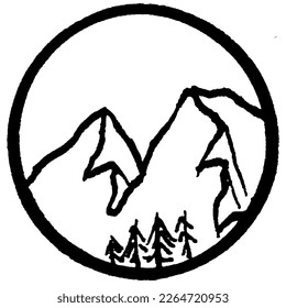 mountain vector illustration, design for shirt