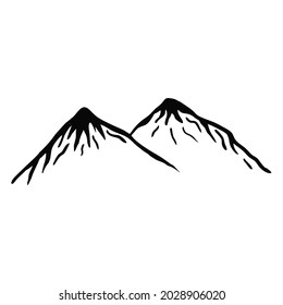 Ilustración vectorial de montaña con estilo dibujado a mano