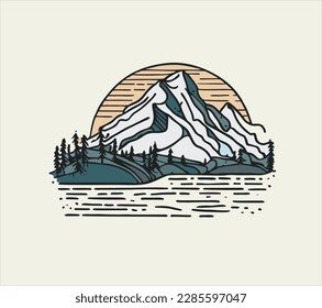 Ilustración de vectores de montaña, mano dibujada. Esbozo de arte de paisajes de montaña.
La simple liebre esbozada es ideal para tarjetas, pósters, arte en la pared, camisetas.