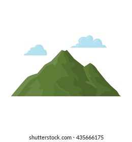 Mountain Vector Illustration Icon In Cartoon Design