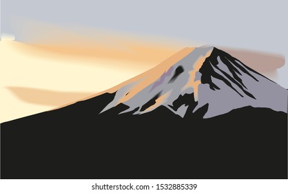 Mountain vector illustration, landscape icon