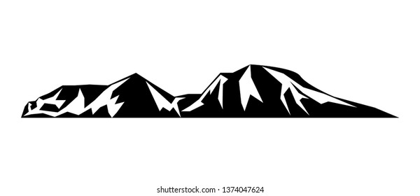 Mountain vector illustration, landscape mature silhouette element outdoor icon