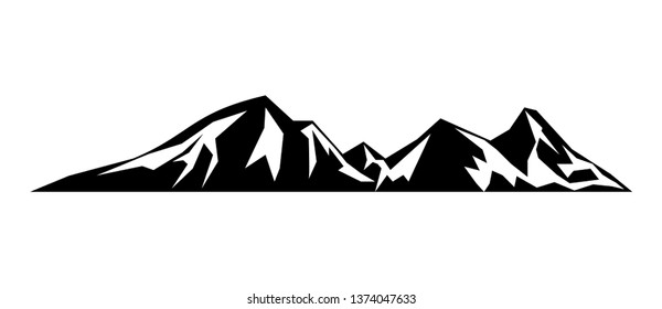 Mountain vector illustration, landscape mature silhouette element outdoor icon