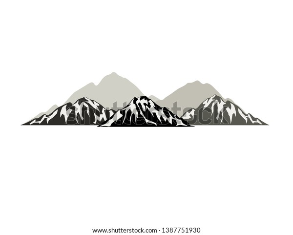 山のベクター画像 白黒の岩山イラスト のベクター画像素材 ロイヤリティフリー