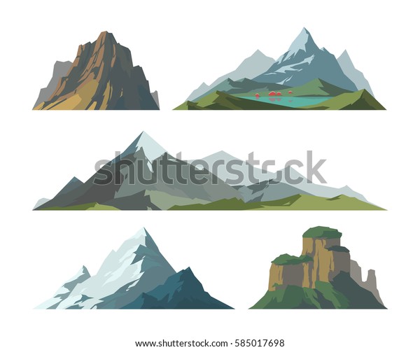Mountain vector
illustration landscape mature silhouette element outdoor icon snow
ice tops and decorative isolated camping travel climbing or hiking
mountainous geology