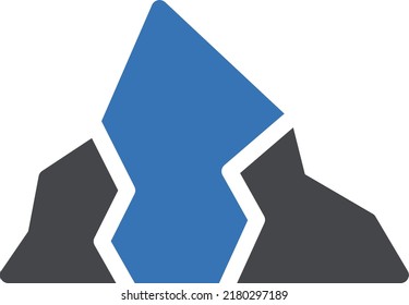 ilustración de vector de montaña en un fondo transparente.Símbolos de calidad premium.Icono vector glifos para el diseño de concepto y gráfico.