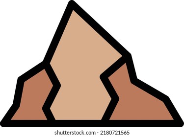 ilustración de vector de montaña en un fondo transparente.Símbolos de calidad superior.Icono vectorial de trazo para el diseño de concepto y gráfico.