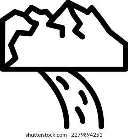 mountain  Vector illustration on a transparent background. Premium quality symmbols. Thin line vector icons for concept and graphic design. 
