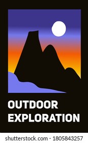 Mountain Vektorgrafik, Outdoor-Retro-Logo. 