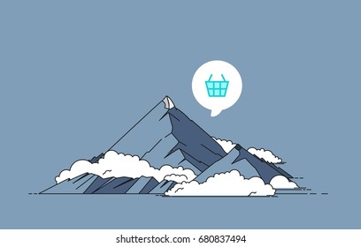 Mountain vector illustration: Shopping
