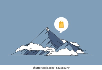 Mountain vector illustration: Shopping