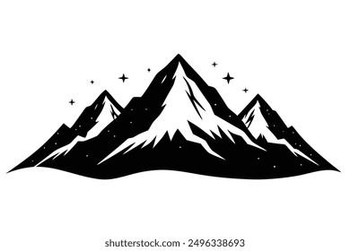 Mountain Vector Illustration: Stunning Vector Art of Mountains, Line Art, and Scenic Designs for Nature and Outdoor-Themed Graphics