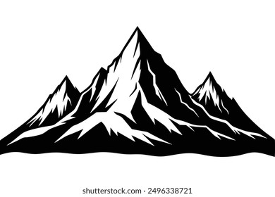 Mountain Vector Illustration: Stunning Vector Art of Mountains, Line Art, and Scenic Designs for Nature and Outdoor-Themed Graphics