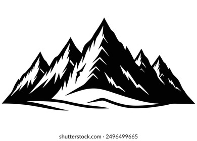 Mountain Vector Illustration: Stunning Vector Art of Mountains, Line Art, and Scenic Designs for Nature and Outdoor-Themed Graphics