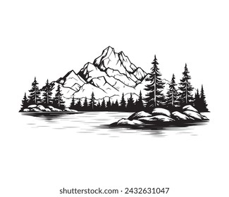 ilustración vectorial de montaña, paisajes simbólicos 