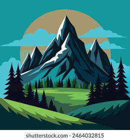 mountain vector illustration- symbolic landscapes