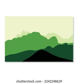 Ilustración vectorial de montaña con colores únicos, atractivos y sencillos.