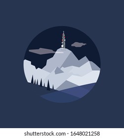 Vector de montaña aislado en fondo blanco
