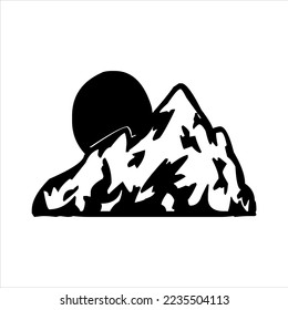 vector de montaña. vector de montaña aislado en fondo blanco. silueta vectorial de montañas y colinas
