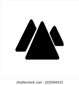 vector de montaña. vector de montaña aislado en fondo blanco. silueta vectorial de montañas y colinas