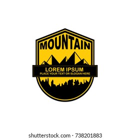 Mountain Vector, isolated on white background. Usable as Label, Logo, and icon. Nature Vector illustration