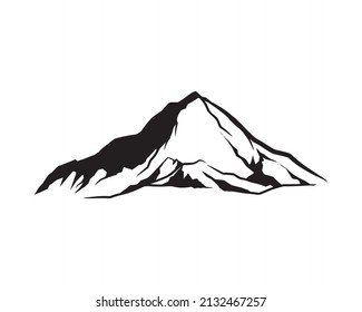 mountain vector isolated. rocky mountain icon hand drawing