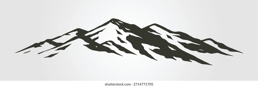 mountain vector landscape design, mountain peaks background icon illustration design.