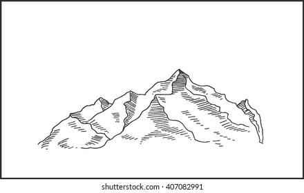 Mountain vector landscape illustration, for extreme climbing sport, adventure travel  and  tourism design