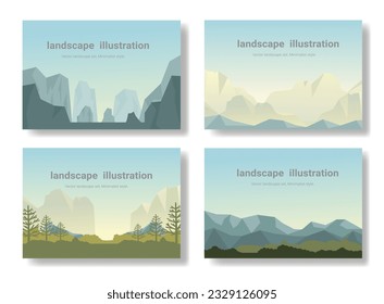 Mountain vector landscapes in a flat style. Natural wallpapers are a minimalist, polygonal concept. vector illustration.