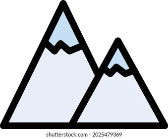mountain vector line colour icon