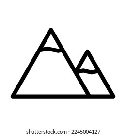 Diseño de iconos de la línea del vector de montaña