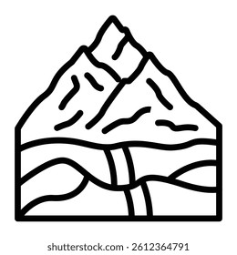 Mountain Vector Line Icon Design