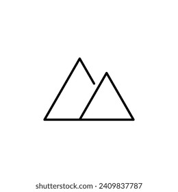 Mountain Vector Line Icon. Suitable for books, stores, shops. Editable stroke in minimalistic outline style. Symbol for design 