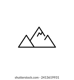 Mountain Vector Line Sign for Advertisement. Suitable for books, stores, shops. Editable stroke in minimalistic outline style. Symbol for design 