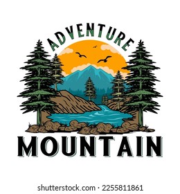 mountain vector logo. adventure, camping, hiking, travel, off road