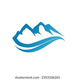 mountain vector logo, adventure hill climb vector