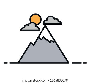 Mountain vector logo. camping and nature concept.
