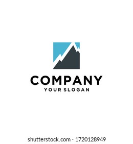 diseño gráfico abstracto moderno del logotipo vectorial de montaña